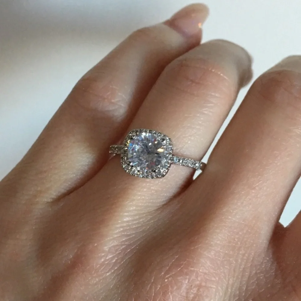 Cushion Cut Round Diamond Ring